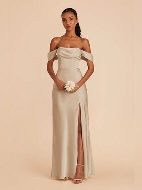 Birdy Grey Mia Dress in Satin Champagne size medium